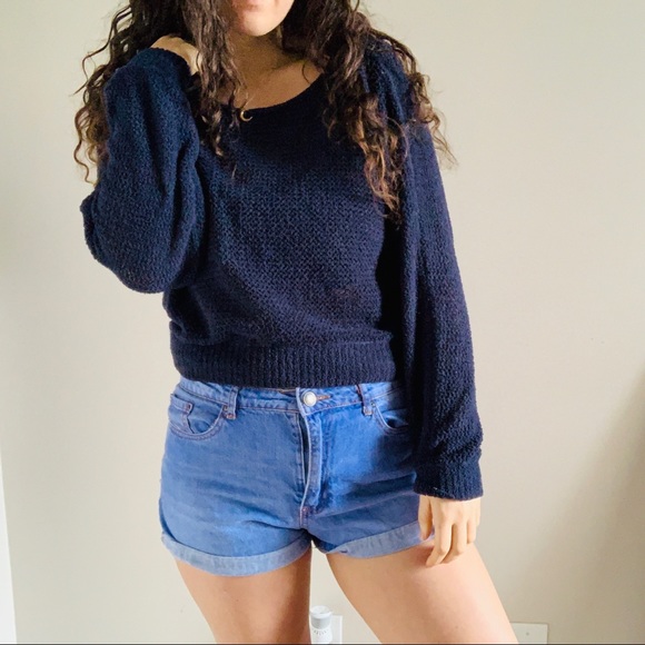 LA HEARTS NAVY MESH PULLOVER - Picture 2 of 5